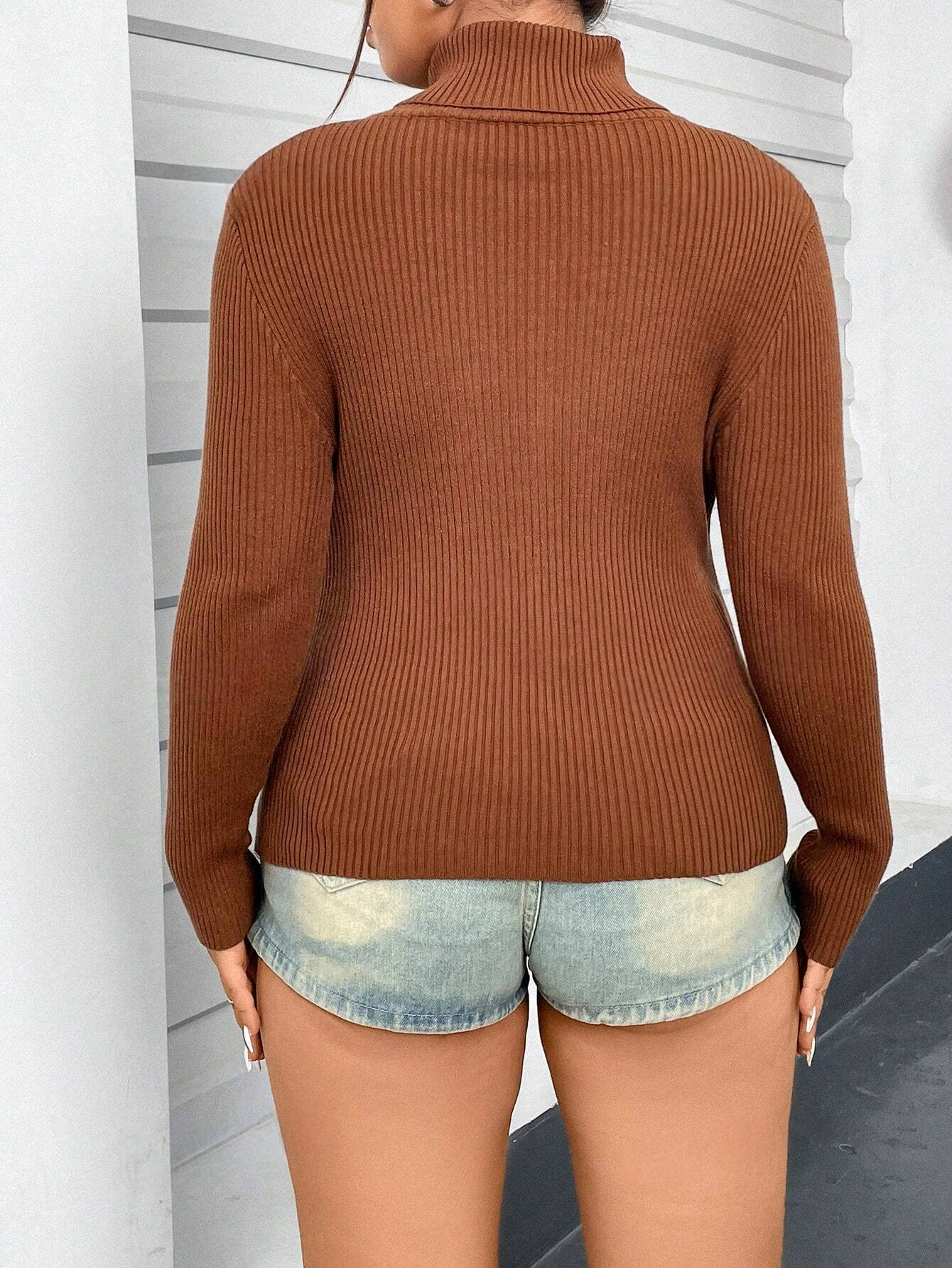 M021 - Suéter De Cuello Alto De Talla Grande