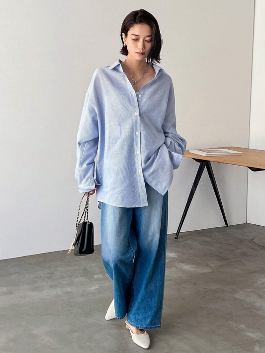 M1523 - Blusa a rayas con botones en la parte delantera
