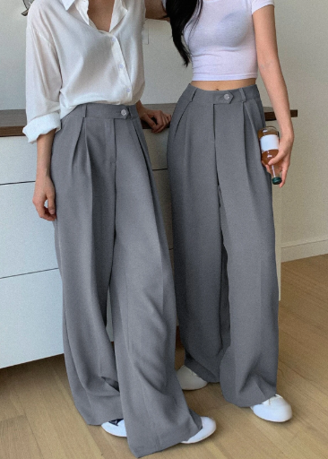 K125 -Pieza Pantalones A Medida De Cintura Alta Con Bolsillos Inclinados (PREVENTA)