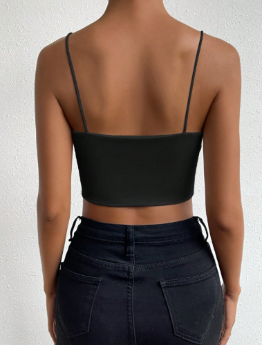 K1070 - Top de tirantes crop unicolo